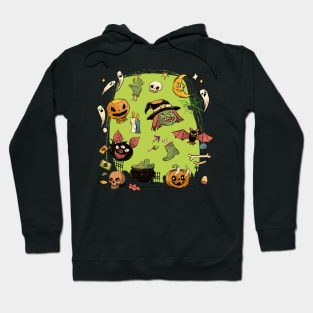 Green Creepy Vintage Halloween Hoodie